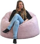 bananair - Bean Bag Chair Adult - Soft & Elegant Fine Ribbed Corduroy Fabric - Comfortable Foam Filling - Giant Bean Bag Sofa with Excellent Back Support (100 cm, Pink)