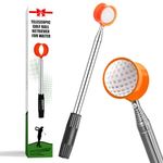 FINGER TEN Golf Ball Retriever Telescopic Pick up Scoop Ball Retriever 9.5 12 15 FT, Golf Ball Retriever Picker Stainless Steel Shaft Retracted Length with Locking Scoop Gift Box (Orange - 9ft)