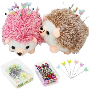 SolidGnik 2 Hedgehog Sewing Pincushion with 200 Pieces Sewing Pins Set for Sewing DIY Projects Jewelry Decor Dressmaker