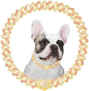 Metal Diamond Dog Chain Dog Training Chain with Secure Buckle Pet Collars for Large Medium Dogs