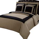 Luxury 3-PC Brown with Black 300 Thread Count Twin/Twin XL Duvet Cover Set 100 % Egyptian Cotton comforter cover set with matching pillow shams By sheetsnthings ...