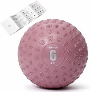 YOTTOY Medicine Ball for Exercise-slam Ball for 6&10&15 lb,Non Slip Grip,Durable Construction,Sand Filling Training,Workout,Gym for Man&Woman