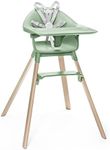 Stokke Clikk High Chair, Clover Green - All-in-One High Chair with Tray + Harness - Light, Durable & Travel Friendly - Ergonomic with Adjustable Features - Best for 6-36 Months or Up to 15 kg/33 lbs