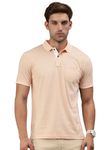 Classic Polo Men's Printed Orange Cotton Slim Fit Half Sleeve T-Shirt