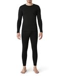 LAPASA Men's 100% Merino Wool Base Layer Set Lightweight Midweight Thermal Underwear Activewear Long John Top Bottom M31/M126, 1. Lightweight Black 1 Set, X-Large