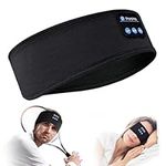 Sleep Headphone Headband, Wireless V5.0 Bluetooth Music Headband Man Women, Ultra-thin Stereo Speaker, Super Stretchy Soft, Breathable, Suitable for Yoga, Sleeping, Travel, Running, Meditating (black)