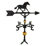 Montague Metal Products 32-Inch Deluxe Weathervane with Satin Black Horse Ornament