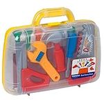 PETERKIN | Classic Children's Tool Set in Carry Case | 14 piece, brightly coloured, plastic tool set in a sturdy 30cm carry case | RolePlay Toys | Ages 3+, Yellow