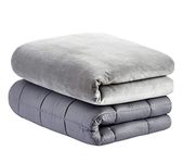 Cottington Lane Weighted Blanket for a Kids - Queen(10 Lbs Or 4.5 Kg) - Calm, Sleep Better and Relax Naturally. Queen Size_Grey Blanket + Light Grey Cover