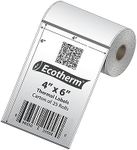 4" x 6" Mobile Printer Labels | 25 Rolls | 2625 Labels | fits Zebra ZQ630, QL420, and QLn420 Printers | Black Mark On Liner | .75" Core Rolls | by Ecotherm