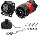 7 Pin Connector, Waterproof Solder Connector, Aviation Wire Connector for Automotive, Power, Marine, and Other Indoor/Outdoor Industrial Electrical Connection(Plastic)