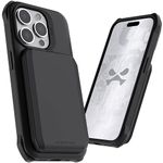 Ghostek Exec iPhone 15 Pro Wallet Case, Compatible with MagSafe Accessories, Detachable Magnetic Credit Card Holder, Kickstand (6.1 Inch, Black)