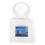 UpTown Folks Starry Night Tote Bag, Vincent Van Gogh Tote Bag, zipper & a pocket, women & girls, college & office bag