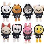 Skzoo Plushies Set of 8, 9.8-Inch Stray Kids Plush, Cute K-pop Cartoon Character Plush Toys, Gifts for K-pop Fans,Girls and Women (B)