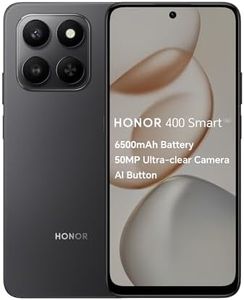 HONOR 400 Smart,5G Unlocked Mobile Phones,6.77-Inch 120Hz Eye Comfort Display,6350mAh Battery,50MP Ultra-clear Camera,Instant AI Button,4GB+256GB,5-star Drop Resistance,Dual SIM, Android 15,Black