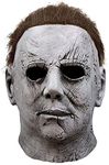 2024 Michael Myers Mask, Scary Halloween Latex Cosplay Props, White Face Full Head Mask with Hair