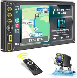 WSRADIOKITS Autoradio 2 Din, Compatibile con Assistente Vocale, Schermo HD da 7 Pollici con Bluetooth/Backup Camera(Free)/USB Type-c/Mirror Link/AM/FM Car Radio GPS Navigation, SWC