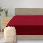 800 TC Burgundy King Fitted Sheet,100% Egyptian Cotton King Size Fitted Sheet Only, 16" Deep Pocket King Sheets,Soft Fitted Sheets,1 Pc Cotton Fitted Sheet,Snug Fit Bed Sheets with Head/Foot Tag