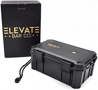 Elevate Bar Co.™ Travel Humidor Cigar Carrying Case - 15- Count- Waterproof, Crushproof, Airtight Seal, Durable Black Portable Case, Black, 1 Count (Pack of 1), Portable,travel