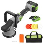 WORKPRO Cordless Buffer Polisher Kit, 20V Brushless Dual Action Car Polisher With 4.0Ah Battery, 7 Variable Speeds, D Handle for Detailing, Waxing