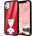 Idocolors Girly 6 plus/6S Plus Case,Red Design Soft Silicone Bumper&Aluminum Hard Back Anti-Fall Shockproof Protective Cover Cute Cartoon Christmas Dog Case for iPhone 6plus/6S Plus