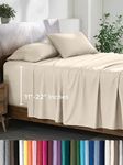 Bare Home Split King Sheet Set - 22" Deep Pockets - Luxury 1800 Ultra-Soft Microfiber Split King Bed Sheets - Double Brushed - Easy Fit - 5 Piece Set - Bedding Sheets & Pillowcases (Split King, Sand)