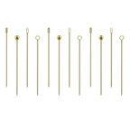 12Pcs Stainless Steel Cocktail Picks, BetterJonny Gold Cocktail Picks Martini Olive Skewers Reusable Assorted Fruits Toothpicks for Party Home Bar…