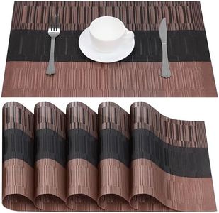 Belle Vous Tovagliette Rame Nero - Tovagliette Antiscivolo in PVC - Sotto Piatti Lavabili e Resistenti -Sottopiatti Facili da Pulire - Resistenti al Calore e Impermeabili