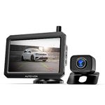 AUTO-VOX W7 Wireless Backup Camera for Car, 5" TFT Monitor with Digital Signal and Low-Light Night Vision, Waterproof Camera with Parking Lines