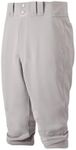 Mizuno Youth Select Short Knicker Baseball Pant, Below the Knee Fit (Grey, Large)