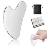 Gua Sha Facial Tool, Stainless Steel Guasha Scraping Massage Tool, Lymphatic Drainage Massage Scraper for Face, Eyes, Neck, Body