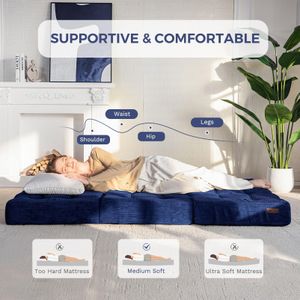 MAXYOYO Double Folding Mattress – 135x190cm Portable Bed