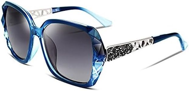 FEISEDY Polarized Sunglasses for Women UV400 Protection Trendy Shiny Square Sun Glasses B2289