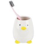 Ceramic Toothbrush Holders,Cute Animal Tumbler Makeup Brush, Toothbrush, Toothpaste Bathroom, Countertop, Razor Holder, Organizer Stand Cup,Off White