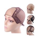 yantaisiyu Xl, Brown: 4"X4" U Part Swiss Lace Wig Cap For Making Wigs With Adjustable Straps(Brown Xl 58Cm)