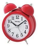 Seiko Bell Alarm Clock with Light and Snooze-Red, 5x8x11 cm