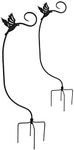 Panacea 88196 Staked Basket Hangers with Birds, Black, 4'H, Pack of 2