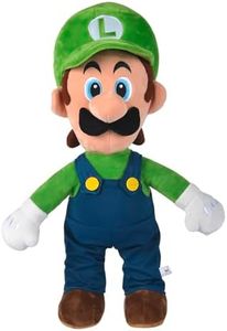 Simba- Peluche Luigi 50cm, Super Mario, Material Suave y Agradable, 100% Original, Apto para todas las Edades (109231014)
