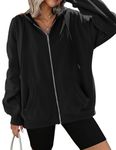 Zeagoo Women's Sweatshrits Quarter Zip Casual Fleece Sleeve Hoodies Sweaters Trendy Fall Outfits Y2k Clothes Black