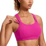 SYROKAN Women's Front Adjustable Sports Bra Lightly Padded High Impact Racerback Wireless Gym Running Bra Hibiscus Purple 42C