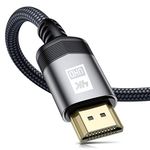 4K HDMI1 Cable 32ft, Sweguard HDMI 2.0 Cable [4K@60Hz, 2K@144Hz] High Speed 18Gbps Gold Plated Braided HDMI Cord Support 3D, HDR, UHD 2160P, 1440P, 1080P, HDCP 2.2, ARC for Apple TV, PS5, Netfilx-Grey