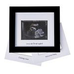 Baby Sonogram Photo Frame - 1st Ultrasound Picture Frame - Idea Gift for Expecting Parents,Baby Shower, Gender Reveal Party,Baby Nursery Decor (Silver Text, Black)