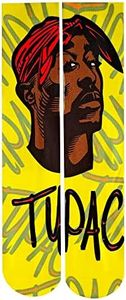 KACOLOR Mens Crazy Funny Cool 3D Print Pattern Novelty Athletic Crew Tube Socks,Tupac