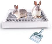 22x18 inches Rabbit Litter Box with Grate, Extra Large Rabbit Litter Pan for Cage, Bunny Restroom Litter Tray Small Animals Toilet Potty Trainer for Rabbit Hamster Ferret Rats Guinea Pigs Hedgehog