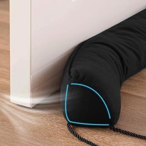 Sunolga 84" Door Draft Stopper Blocks Hot and Cold Air with Removable Washable Cover for Gaps Up to 3", All-Season Seal for Noise, Wind, Under Door Sweep for Bottom of Door, Home Essentials, Black