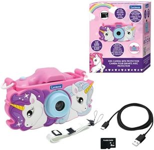 Lexibook, Licorne, Appareil Photo 4-en-1 pour Enfant avec Protection, Fonctions Photo, vidéo, MP3 et Jeux, 15 Cadres pour Personnaliser Vos Photos, Carte mémoire de 8 Go Incluse, DJ078UNI