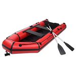 Bonnlo Inflatable Kayak, Inflatable Boat for Adults, Fishing Kayak, 2 Person CamPing Survival 10ft PVC Raft with Paddles, Pump, Repair Kit, 726lbs Capacity (Red)