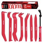 Wetado Trim Removal Tool, Car Upholstery Repair Kit, Car Door Audio Panel Trim Removal Set, Fastener Terminal Remover Tool Set Clips Pry Kit Auto Clip Pliers (8PCS Dark Red)