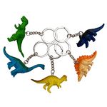 5 Pcs Dinosaur Key Rings With Mini Figures for Men and Women, Mixed, 4.72 x 3.5 x 0.94 inches