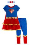 Warner Bros. DC Comics Supergirl Little Girls Costume Dress Cape Leggings & Headband 6-6X